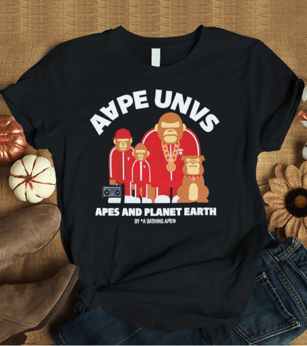 T-Shirt: AAPE UNVS Apes and Planet Earth by A Bathing Ape T-Shirt AAPE UNVS Apes and Planet Earth by A Bathing Ape T-Shirt