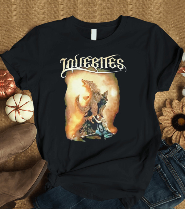 T-Shirt: LOVEBITES Wolf Warrior Art with Knight and Sword T-Shirt LOVEBITES Wolf Warrior Art with Knight and Sword T-Shirt