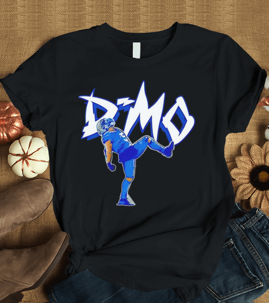 David Montgomery D-Mo Football 2024 Action Pose T-Shirt