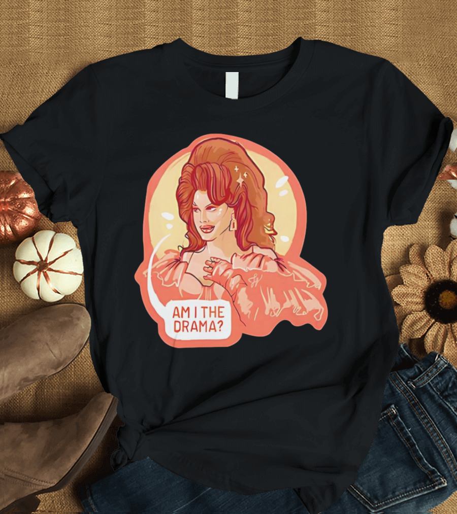Am I the Drama? Bold Diva with Glamorous Hair and Earrings T-Shirt