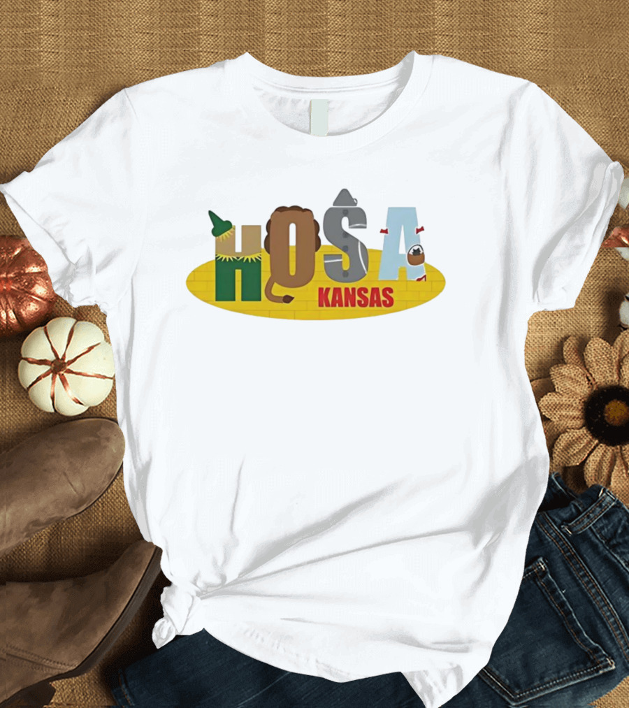 Hosa Kansas Yellow Brick Wizard Lion Tinman Scarecrow T-Shirt