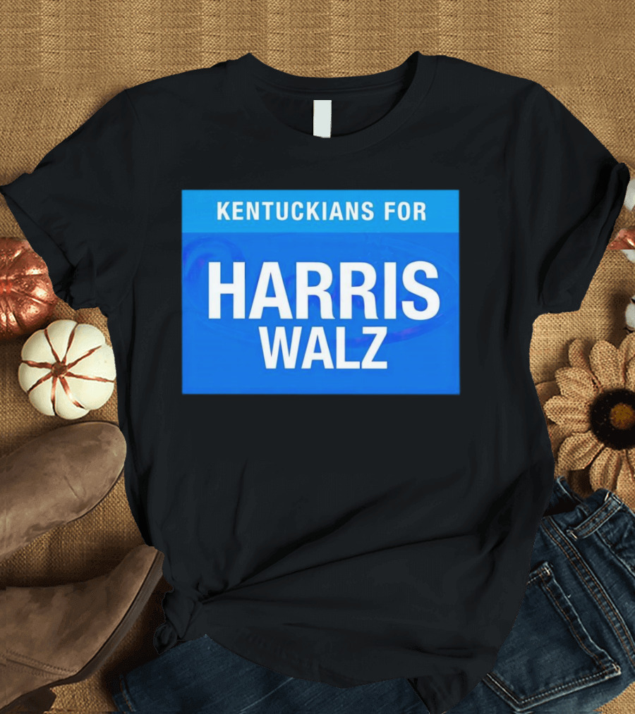Kentuckians For Harris Walz 2024 Blue Campaign Sign T-Shirt