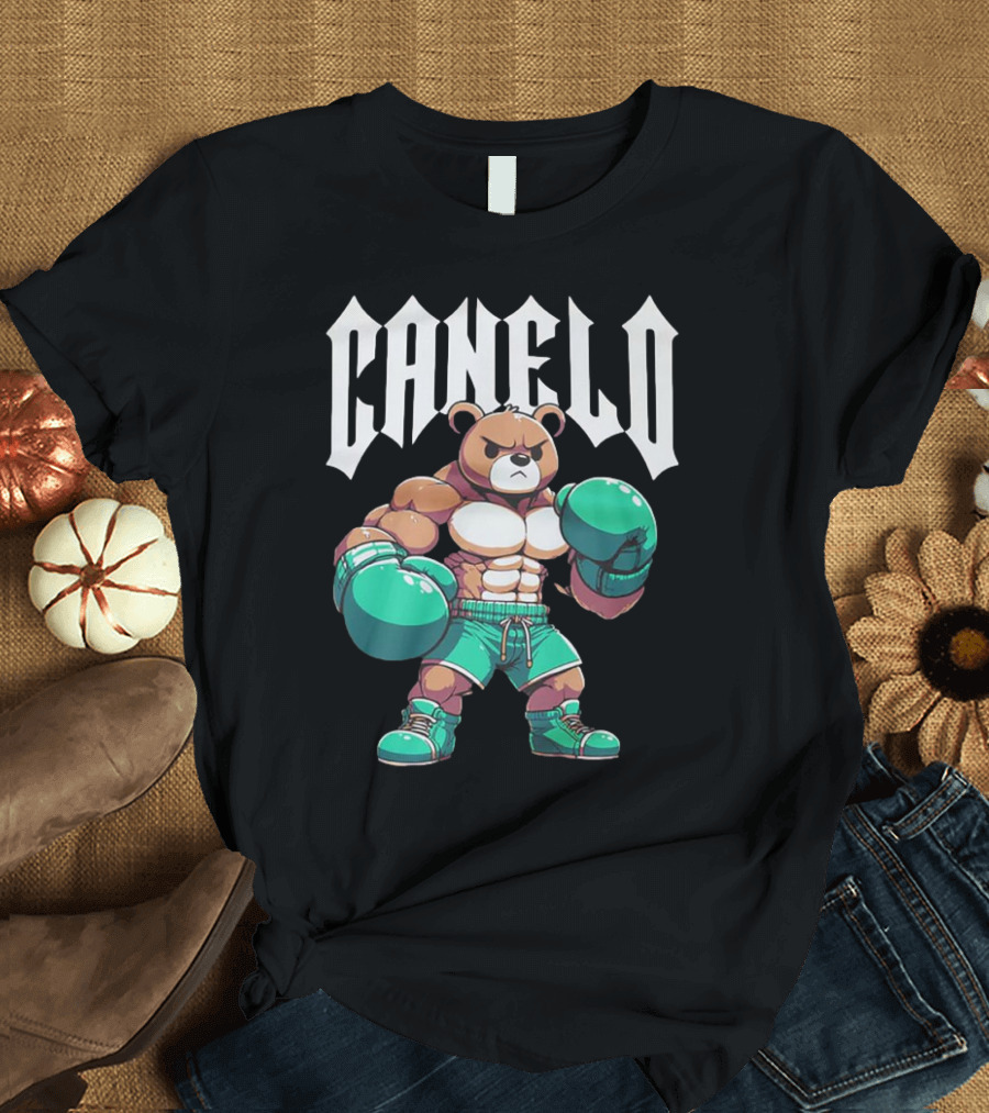 Canelo Bear Boxer Gloves Cartoon T-Shirt