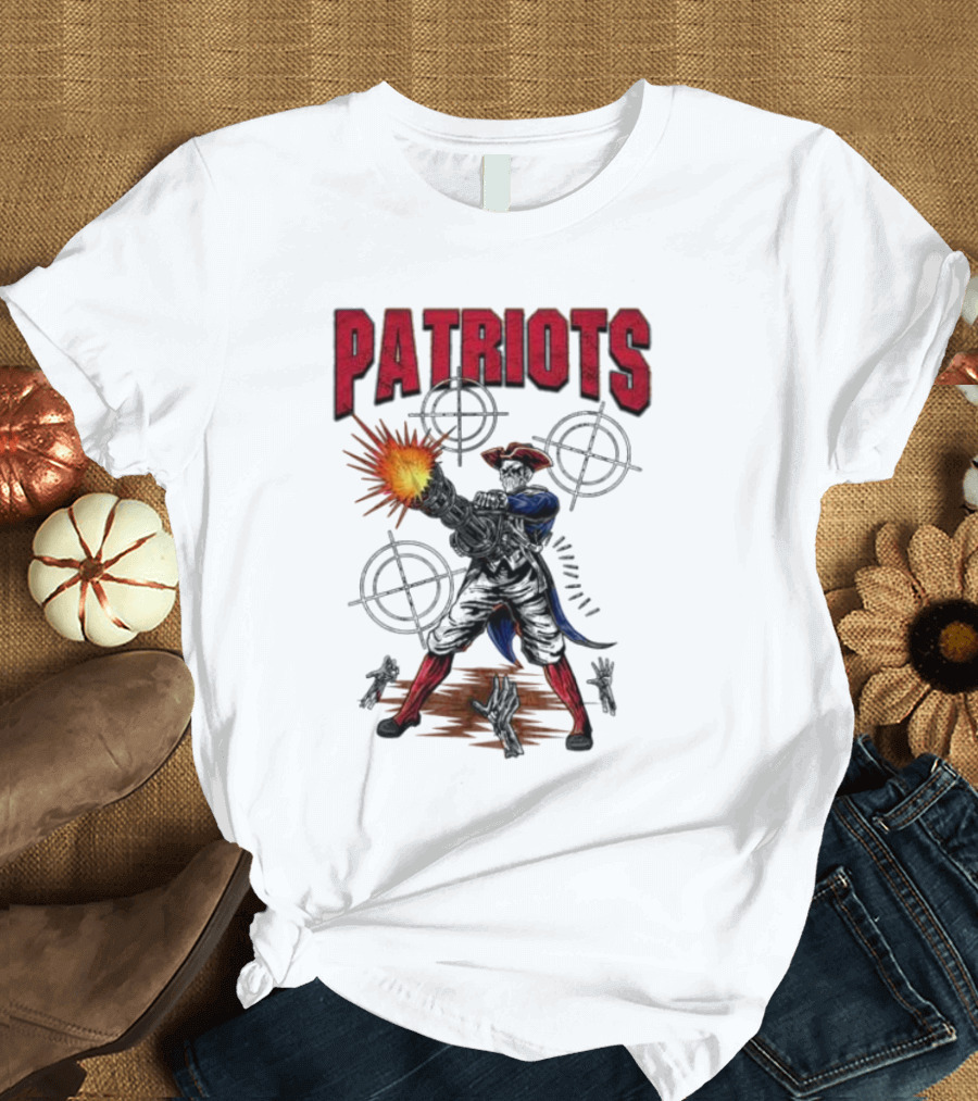 Patriots Skeleton Shooting with Rifle and Targets T-Shirt