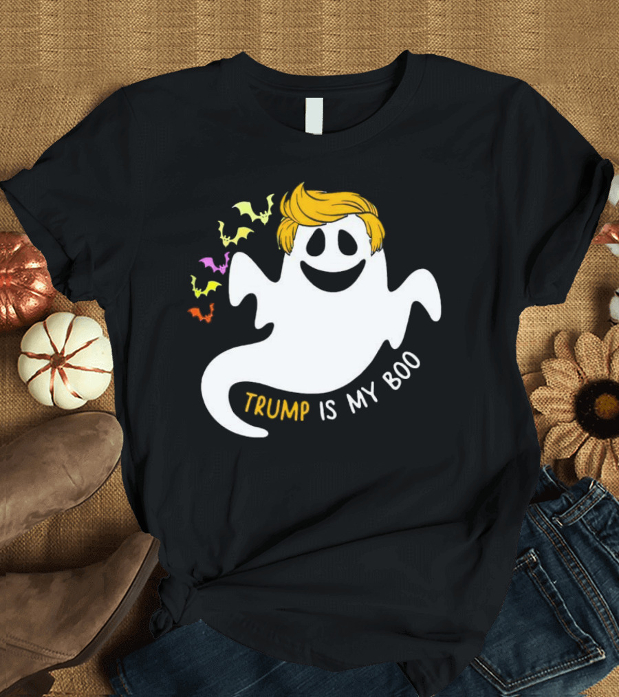 Trump Is My Boo Halloween Ghost with Bats T-Shirt