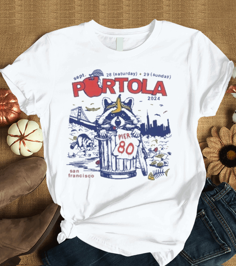 Sept 28-29 San Francisco Portola 2024 Pier 80 Raccoon Lineup T-Shirt