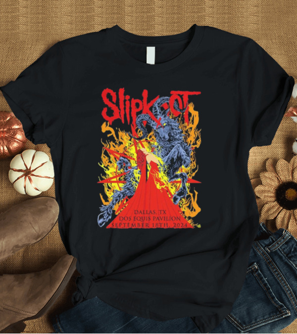 T-Shirt: Slipknot Dos Equis Pavilion Dallas TX September 18th 2024 Tour Fiery Demon T-Shirt Slipknot Dos Equis Pavilion Dallas TX September 18th 2024 Tour Fiery Demon T-Shirt