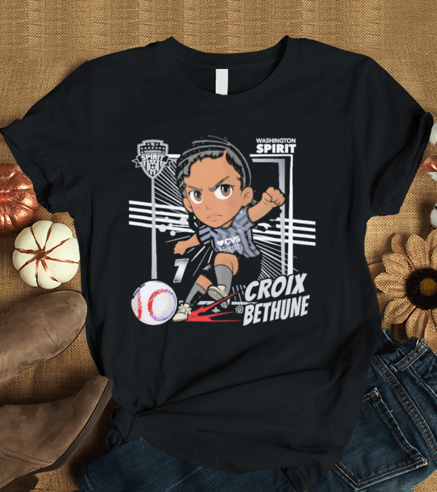 Washington Spirit Croix Bethune Chibi Soccer Player CVS Health T-Shirt