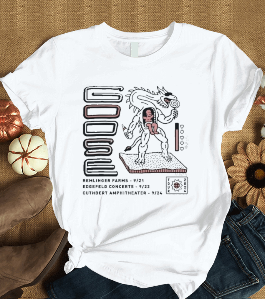 Goose Tour September 2024 Remlinger Farms Edgefield Concerts Cuthbert Amphitheater Dragon Baby T-Shirt