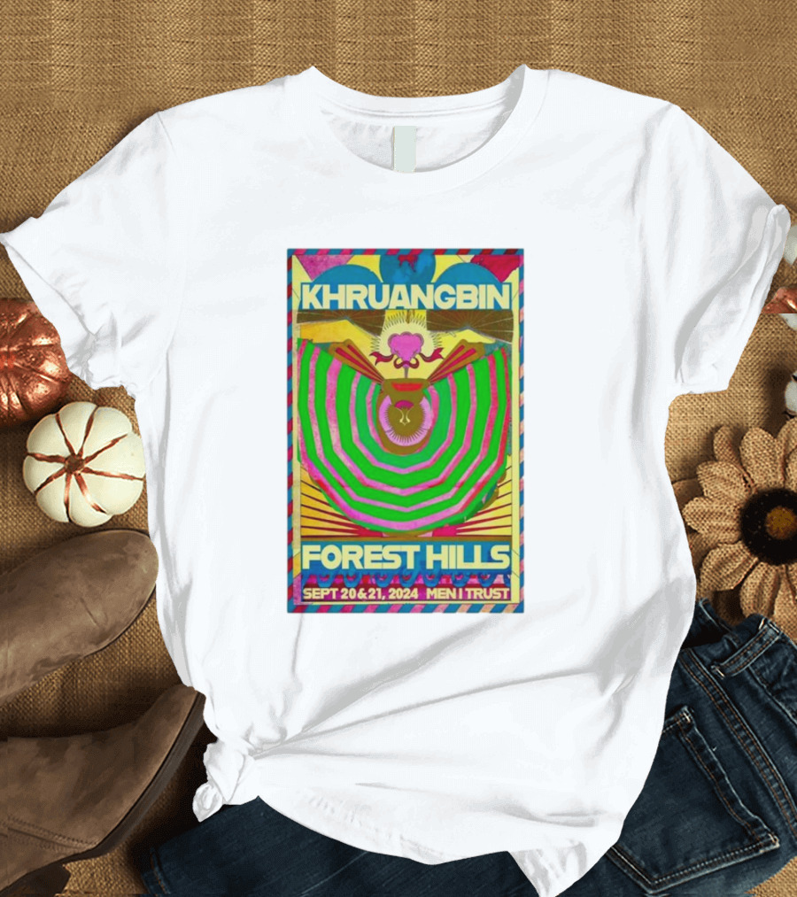 Khruangbin Forest Hills Sept 20-21 2024 Men I Trust New York Stadium Tour T-Shirt