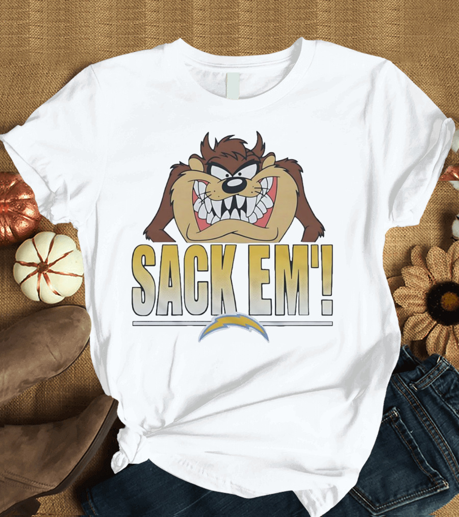 Looney Tunes Taz Sack 'Em Los Angeles Chargers T-Shirt