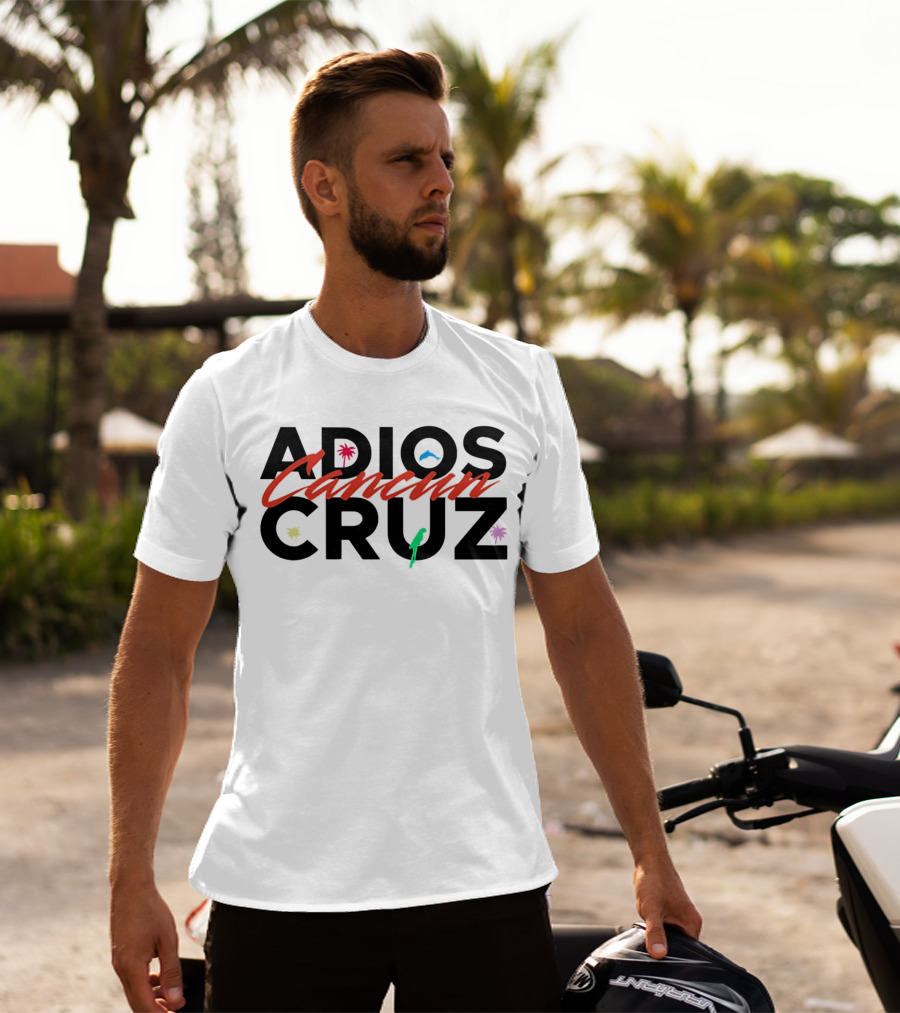 Adios Cancun Cruz Tropical Palms And Waves T-Shirt