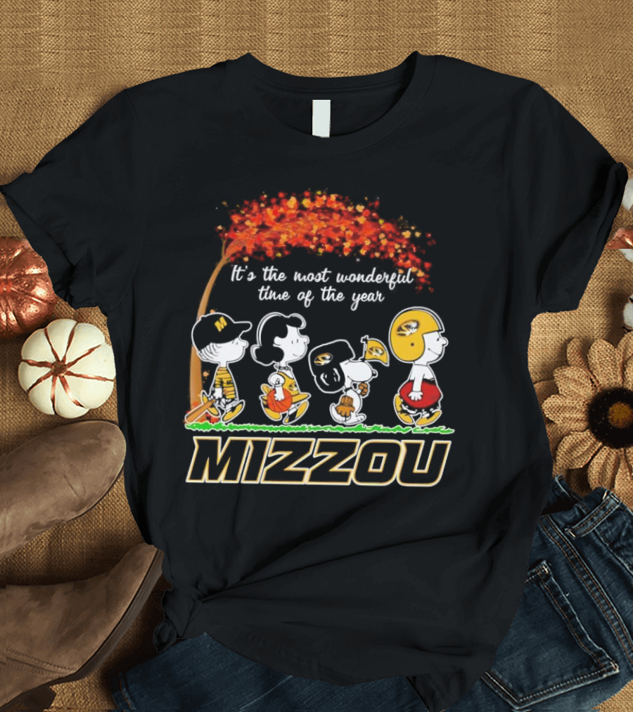 Mizzou Peanuts Fall It's the Most Wonderful Time of the Year T-Shirt