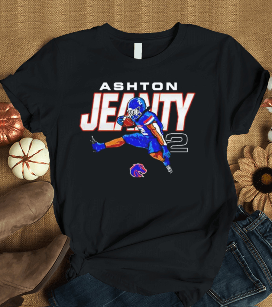 ASHTON JEANTY 2 Boise State Broncos Player Cartoon T-Shirt