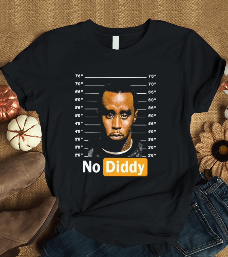 No Diddy Sean P Diddy Combs Mugshot Height Lines T-Shirt