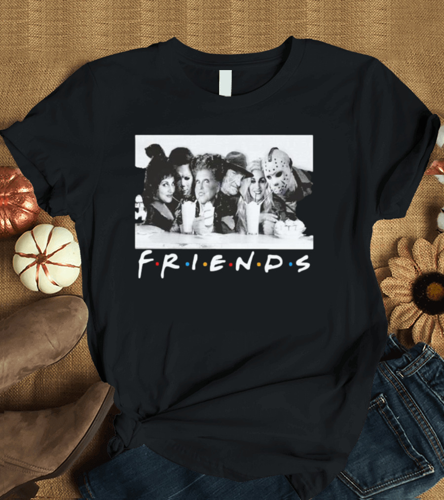 Halloween Horror Icons Gathered as Friends T-Shirt