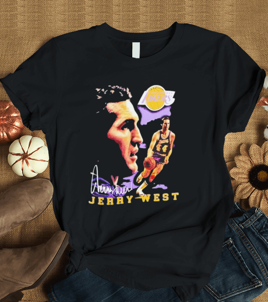 Los Angeles Lakers Vintage Jerry West Forever Signature Lakers T-Shirt