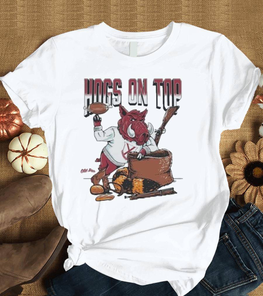 Hogs On Top Old Time Football T-Shirt