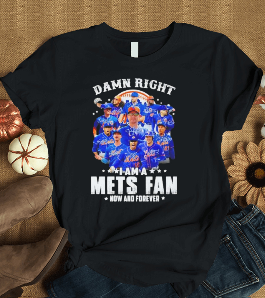Damn Right I Am a New York Mets Fan Now and Forever Baseball Passion T-Shirt