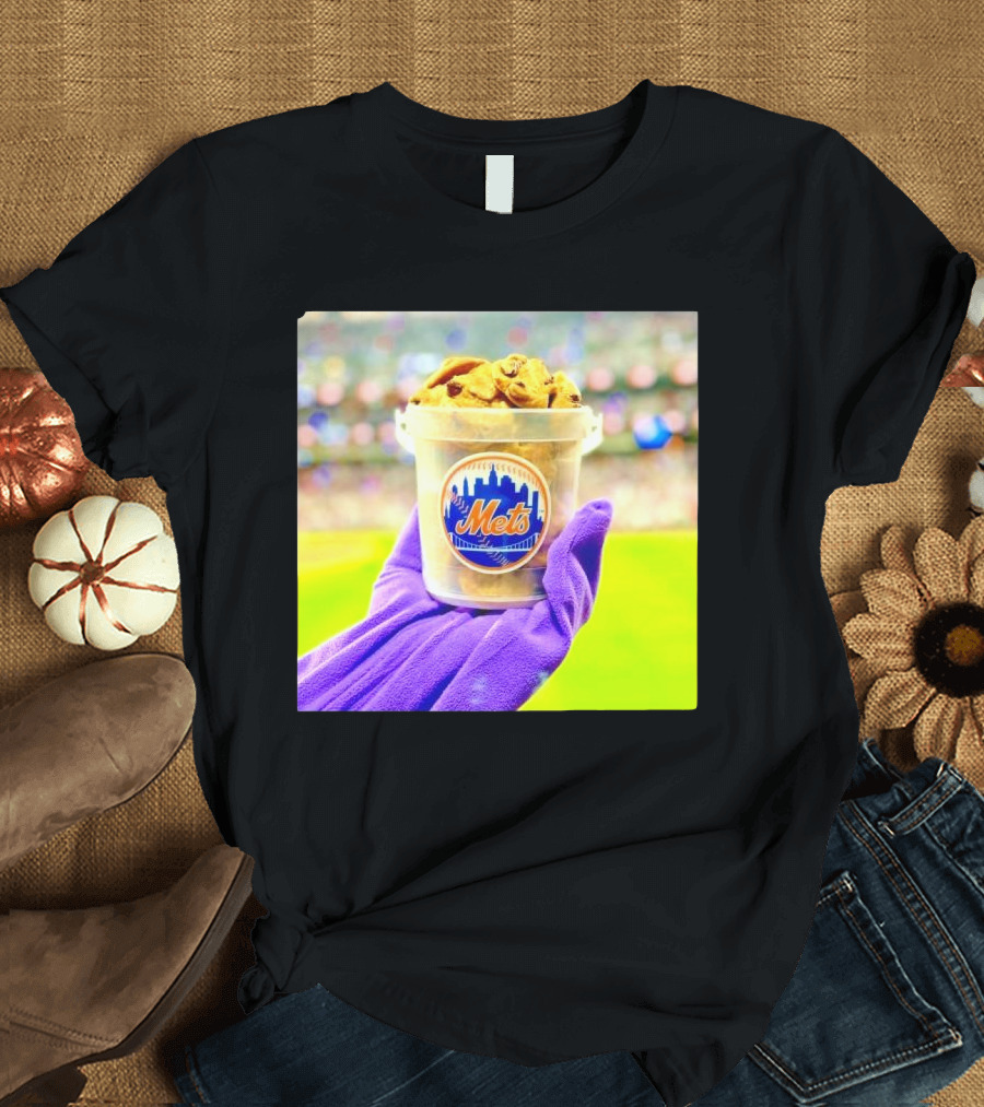 New York Mets Cookie Bucket at Baseball Postseason Stadium T-Shirt