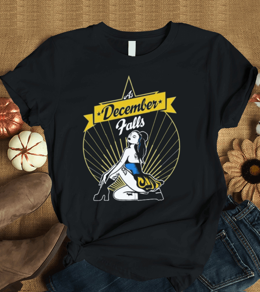 As December Falls Retro Pin-Up Girl T-Shirt