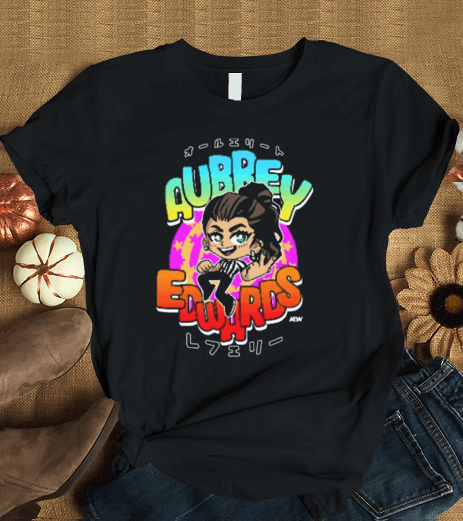 Aubrey Edwards All Elite Referee Japanese Style Cartoon T-Shirt