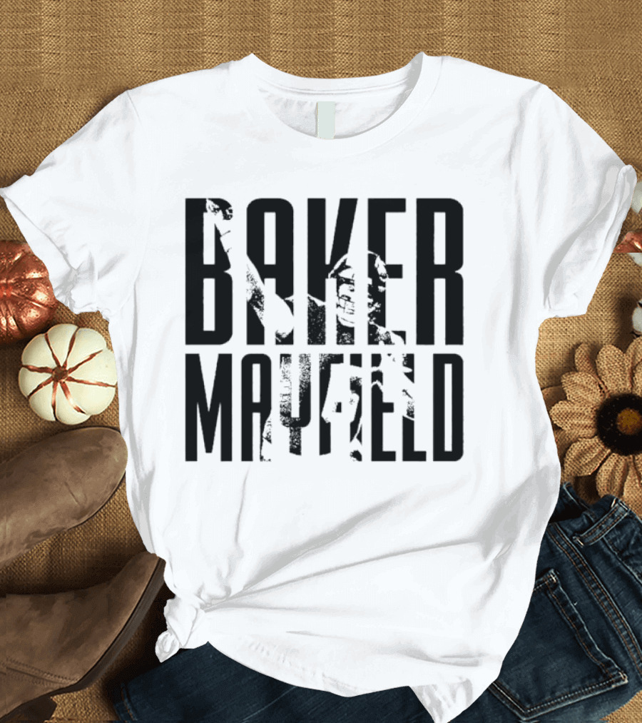 Baker Mayfield Tampa Bay Buccaneers Black and White Overlay T-Shirt