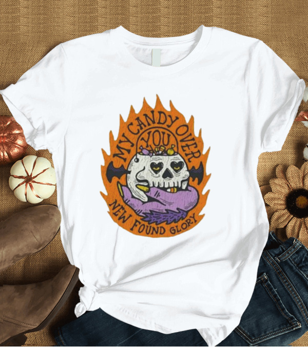 T-Shirt: My Candy Over You Skull Bat New Found Glory Halloween T-Shirt My Candy Over You Skull Bat New Found Glory Halloween T-Shirt