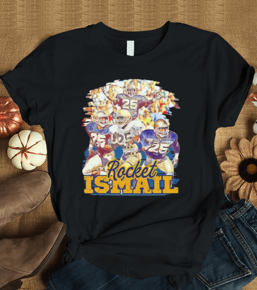 Rocket Ismail Vintage Notre Dame Football Icon 25 T-Shirt