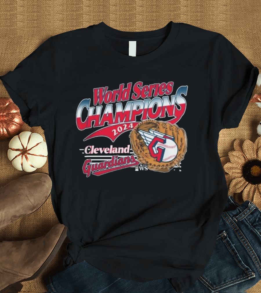 Cleveland Guardians 2024 World Series Champions Baseball Glove Logo Franklin T-Shirt