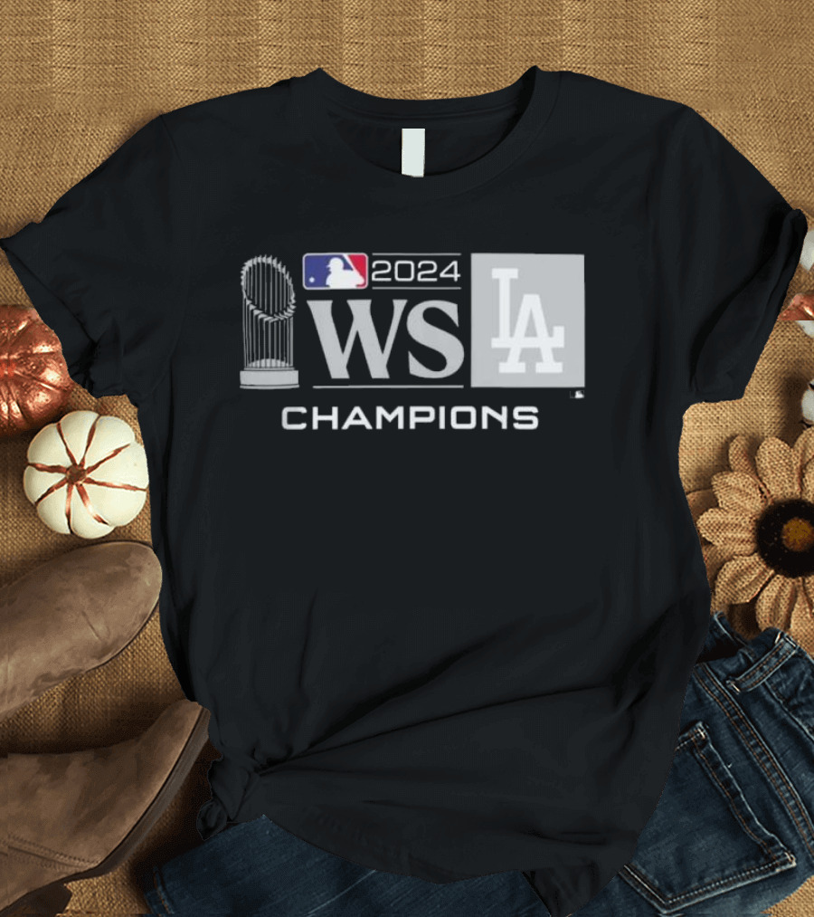 Los Angeles Dodgers 2024 WS Champions Trophy LA MLB T-Shirt
