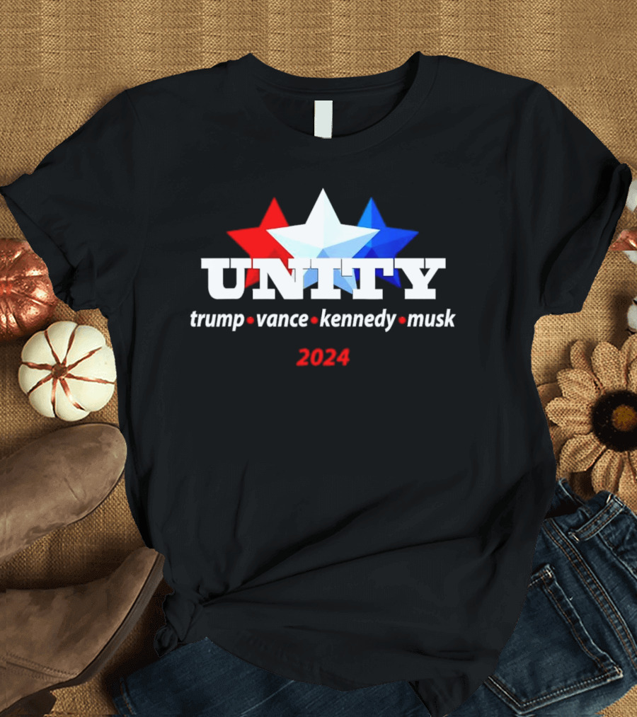 Unity Trump Vance Kennedy Musk 2024 Stars Flag Colors T-Shirt