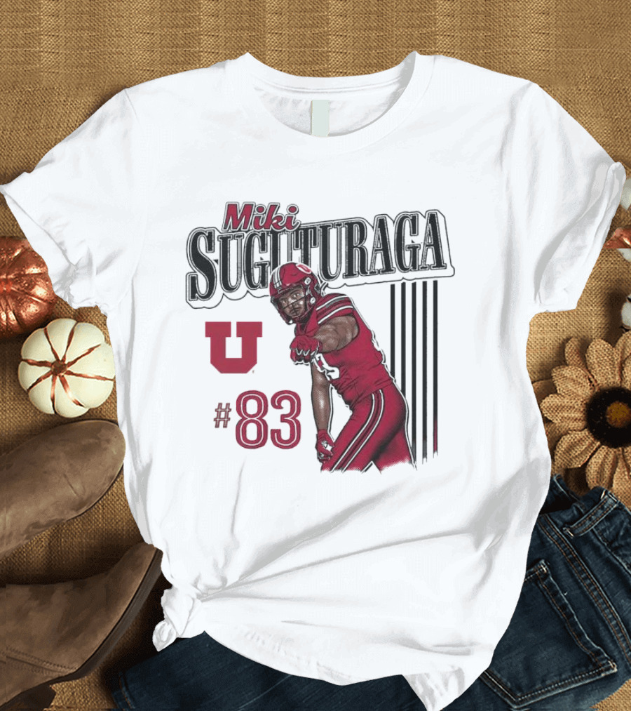 Miki Suguturaga Utah Utes #83 Football Cartoon Player T-Shirt