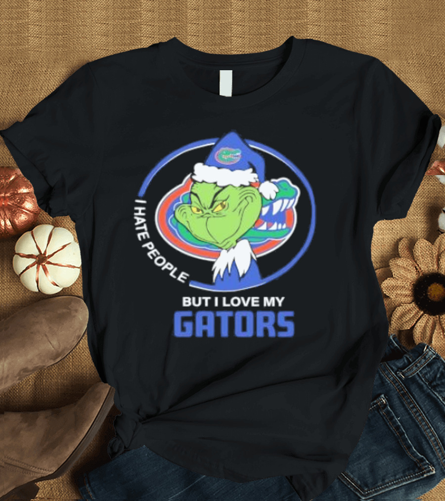 I Hate People But I Love My Gators Grinch Christmas T-Shirt