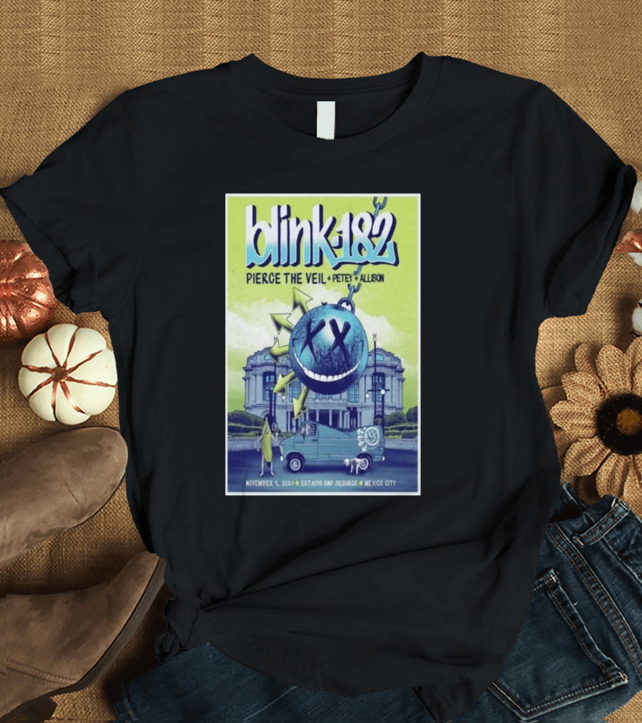 Blink 182 Pierce the Veil Petey Allison November 9 2024 Estadio GNP Seguros Mexico City T-Shirt