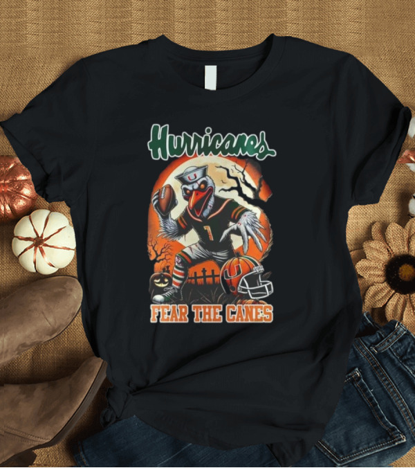 T-Shirt: Hurricanes Fear the Canes Halloween Football Scene T-Shirt Hurricanes Fear the Canes Halloween Football Scene T-Shirt