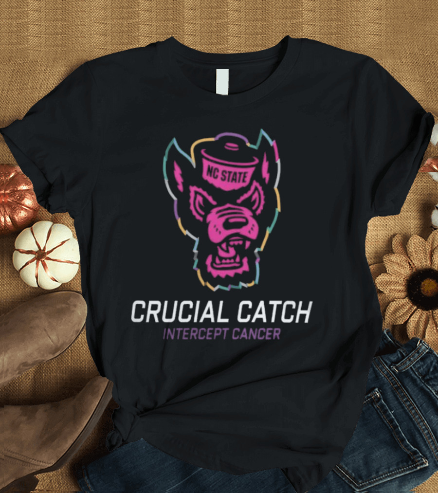 NC State Wolfpack Crucial Catch Intercept Cancer 2024 NCAA T-Shirt