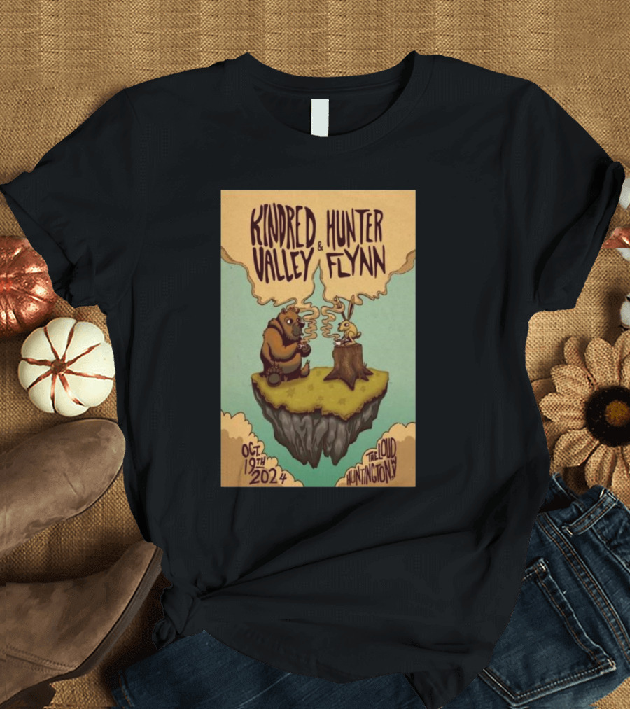 Kindred Valley and Hunter Flynn at The Loud Huntington WV Oct 19 2024 Floating Island Bear and Rabbit Event T-Shirt