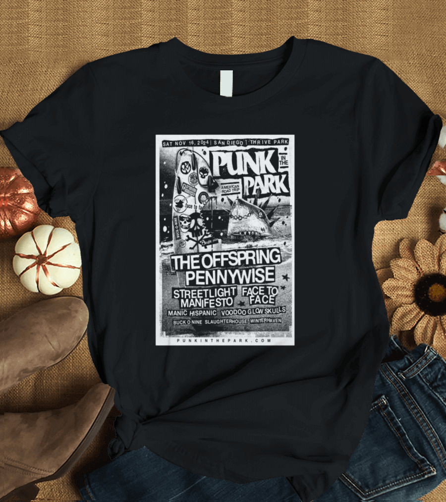Punk In The Park San Diego 2024 The Offspring Pennywise Streetlight Manifesto Face to Face Lineup T-Shirt