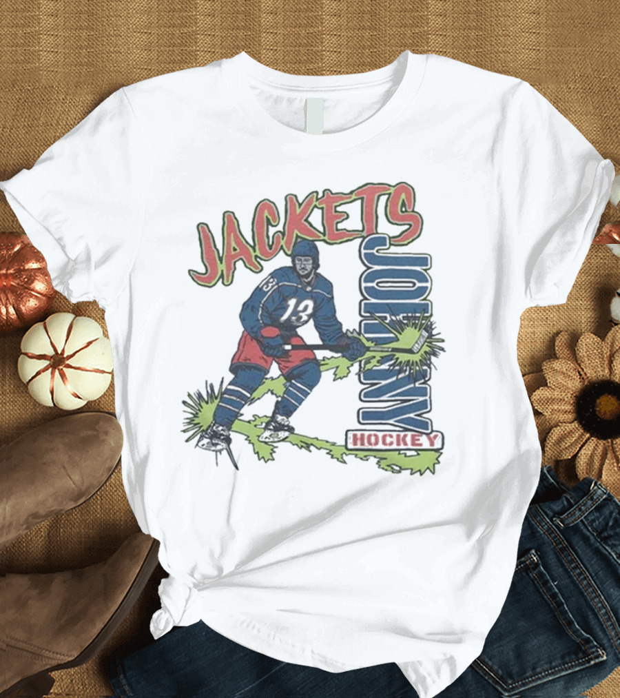 Jackets Johnny Hockey Number 13 Player Action T-Shirt