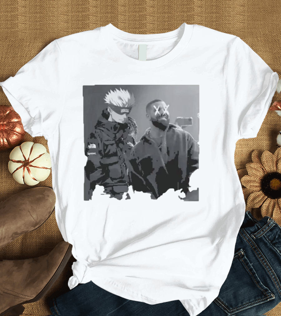 Drake Anime Crossover Gojo Satoru Collaboration Iconic Look T-Shirt