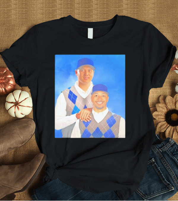 T-Shirt: Step Brothers Shohei Ohtani Mookie Betts Portrait T-Shirt Step Brothers Shohei Ohtani Mookie Betts Portrait T-Shirt