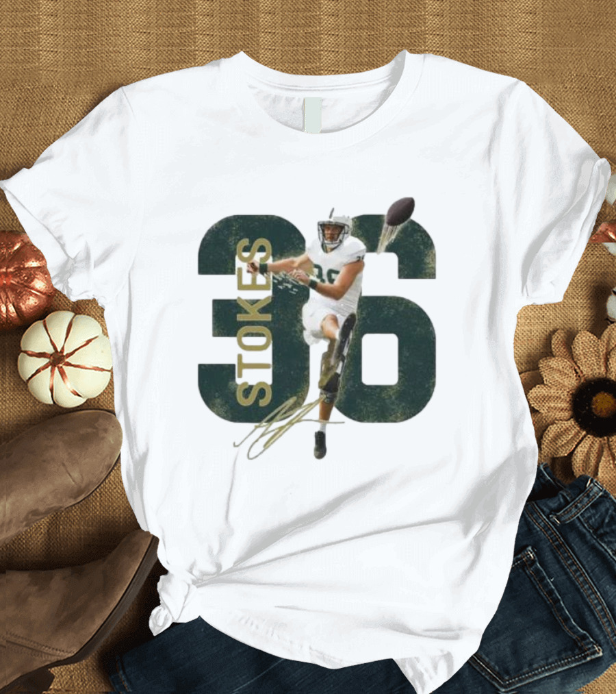 Stokes 36 Football Kicker Signature Action Image T-Shirt