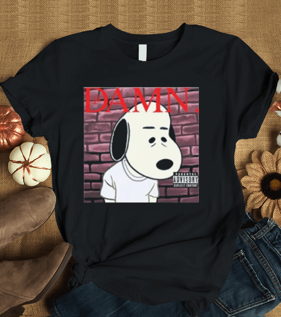 Damn. Snoopy Parental Advisory Brick Wall T-Shirt