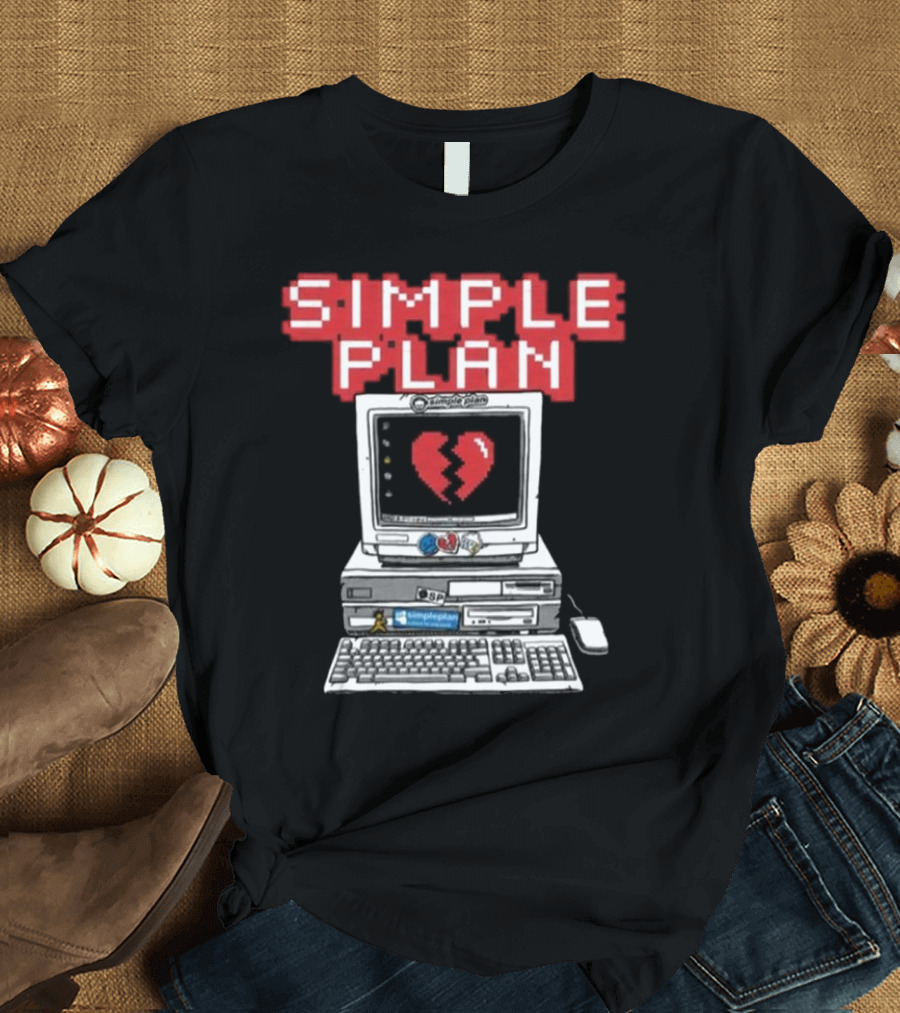 Simple Plan Myspace Throwback Broken Heart Computer T-Shirt