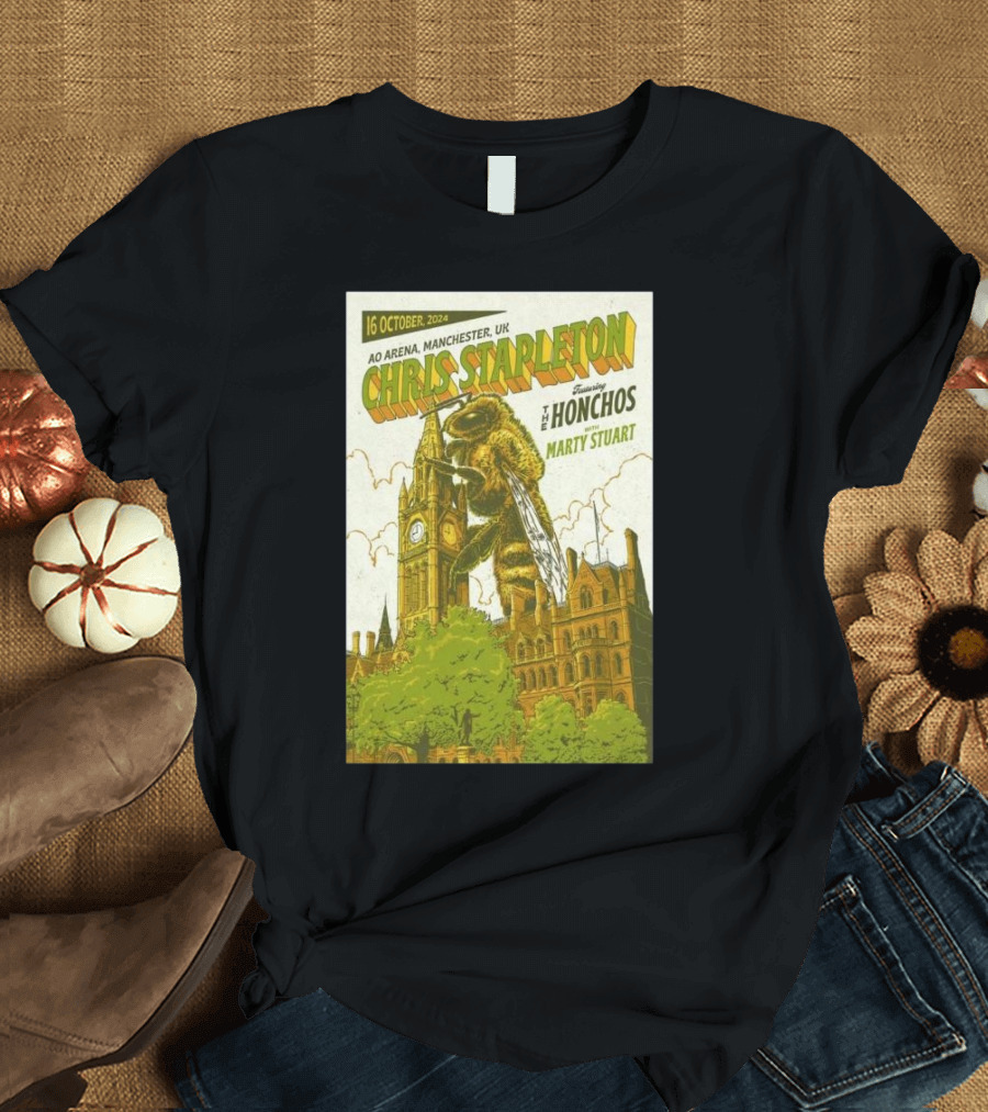 16 October 2024 Chris Stapleton Featuring The Honchos Marty Stuart AO Arena Manchester UK T-Shirt