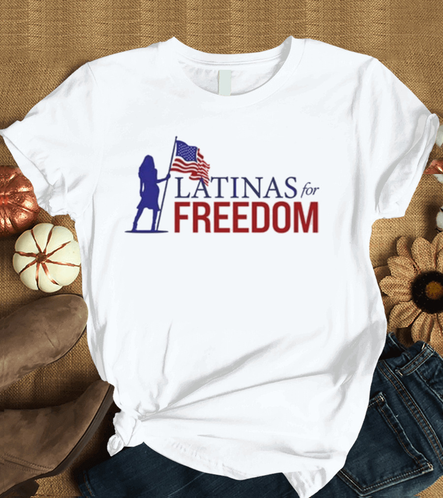 Latinas for Freedom American Flag T-Shirt