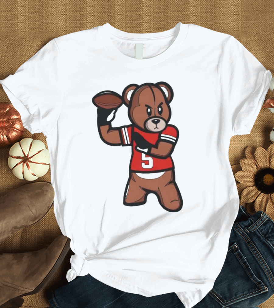 Louisville Teddy Bear Football Player Cartoon T-Shirt