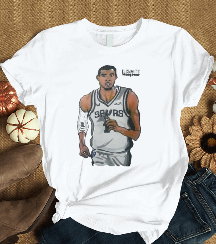 Victor Wembanyama Spurs Welcome Cartoon Player T-Shirt