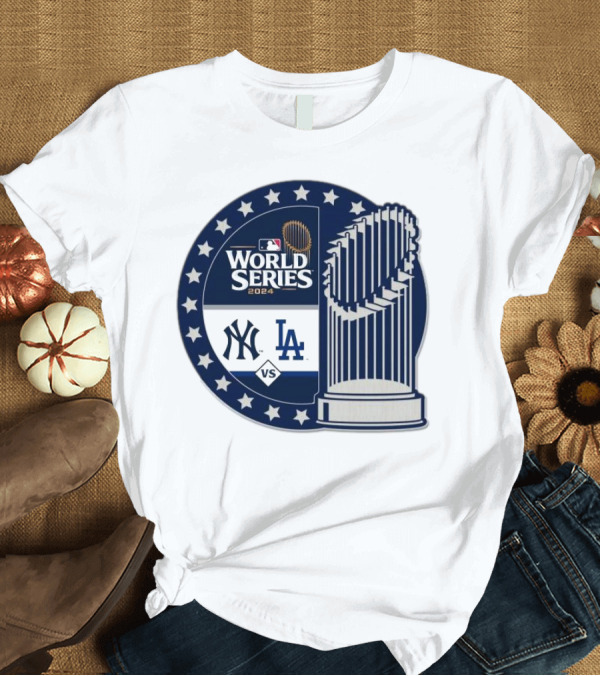 T-Shirt: Los Angeles Dodgers vs. New York Yankees 2024 World Series MLB Collector Trophy Stars T-Shirt Los Angeles Dodgers vs. New York Yankees 2024 World Series MLB Collector Trophy Stars T-Shirt